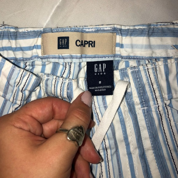 Vintage GAP Girls Capri Blue & White Striped - Picture 4 of 4